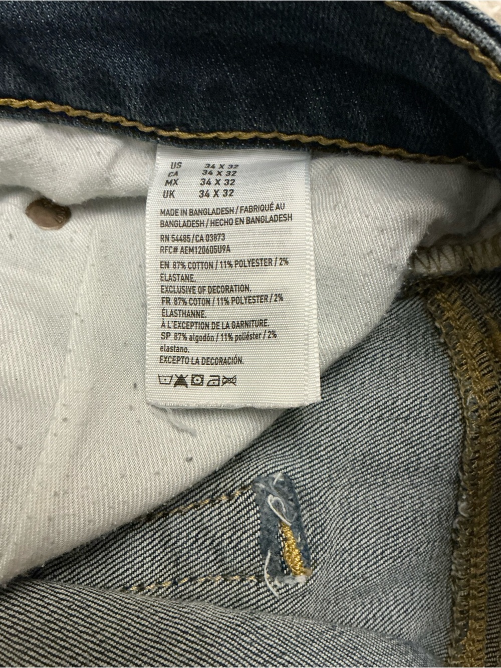 American Eagle Outfitters Men’s Dark Wash Slim Straight Jeans - Picture 7 of 9
